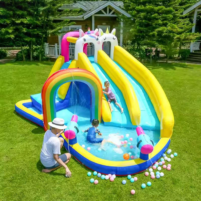The Unicorn Double Slide Inflatable Castle